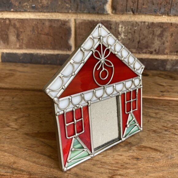 Malden Stained Glass Christmas Village Gingerbread House Picture Frame 5" - Picture 2 of 11